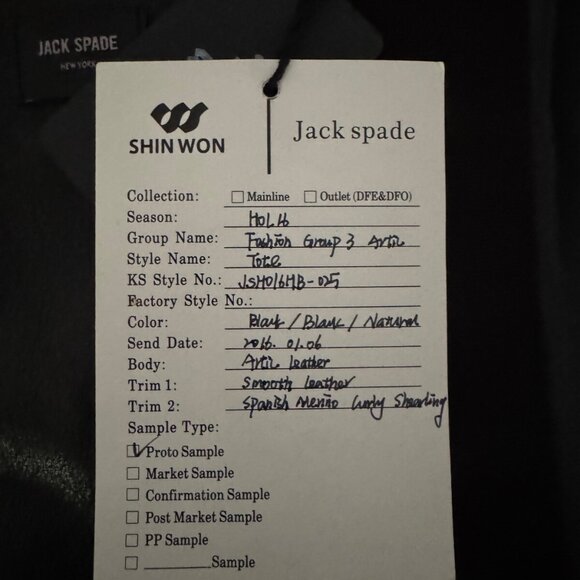 NWT Jack Spade Leather Tote Bag - Rare Designer Sample Prototype - Picture 13 of 13